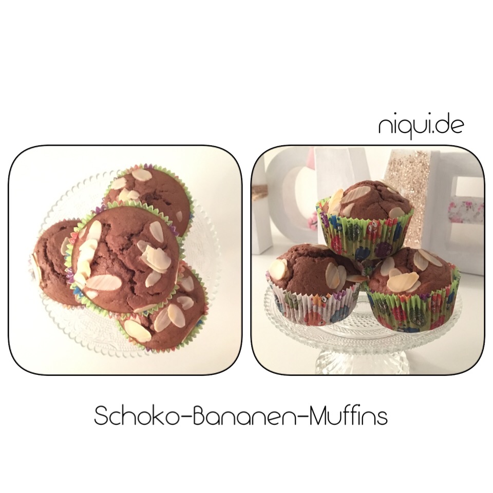 kalorienreduzierte Schoko-Bananen-Muffins